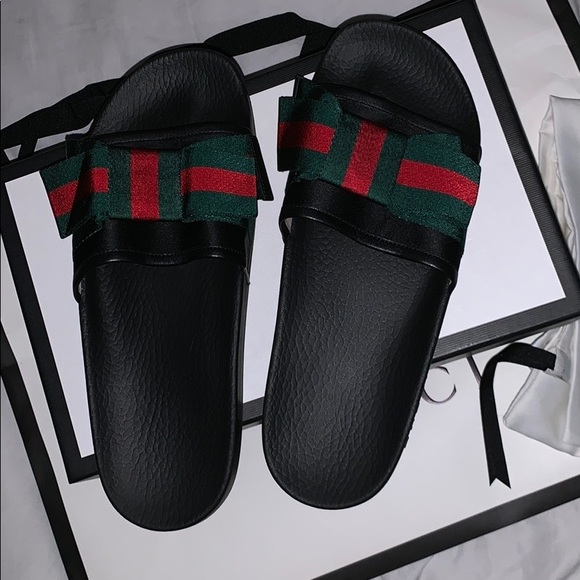 Gucci Shoes | Gucci Bow Slides | Poshmark